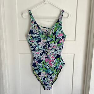 Lilly Pulitzer Isle Lattice One Piece Swimsuit size 10